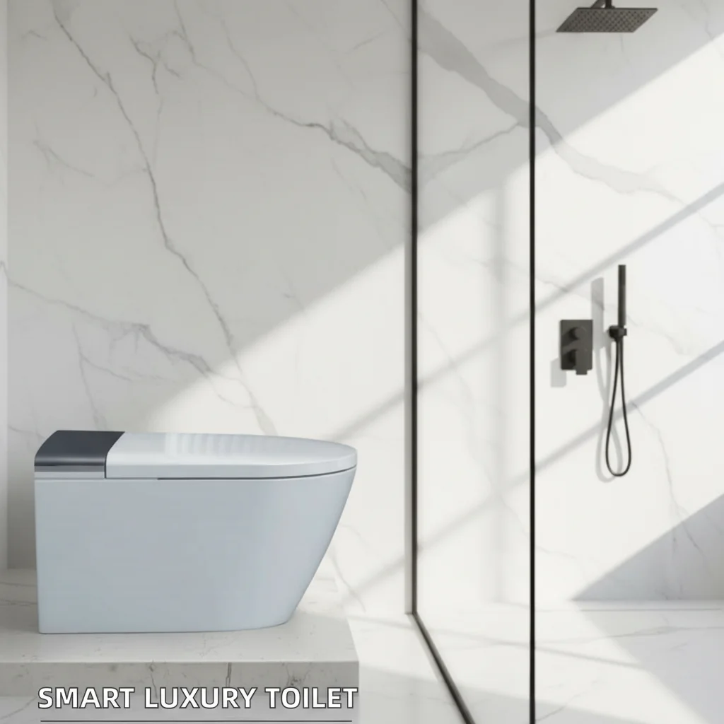 Luxury Smart Toilet with Remote Control Wall-Hung Electric WC Seat Heating S-Trap Drainage Luxury Smart Wc