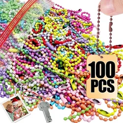 10/100pcs Ball Bead Chains Diy Keychain Dolls Label Hand Tag Connector Bracelet Jewelry Making Finding Accessorise Wholesale