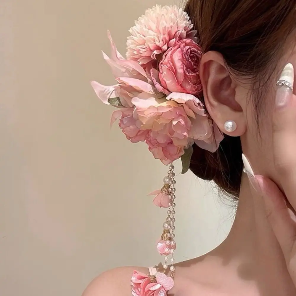 

Tassel Hanfu Hair Accessories Ancient Style Headdress Chinese Style Hair Clip Side Clip Headpieces Flower Hairpin