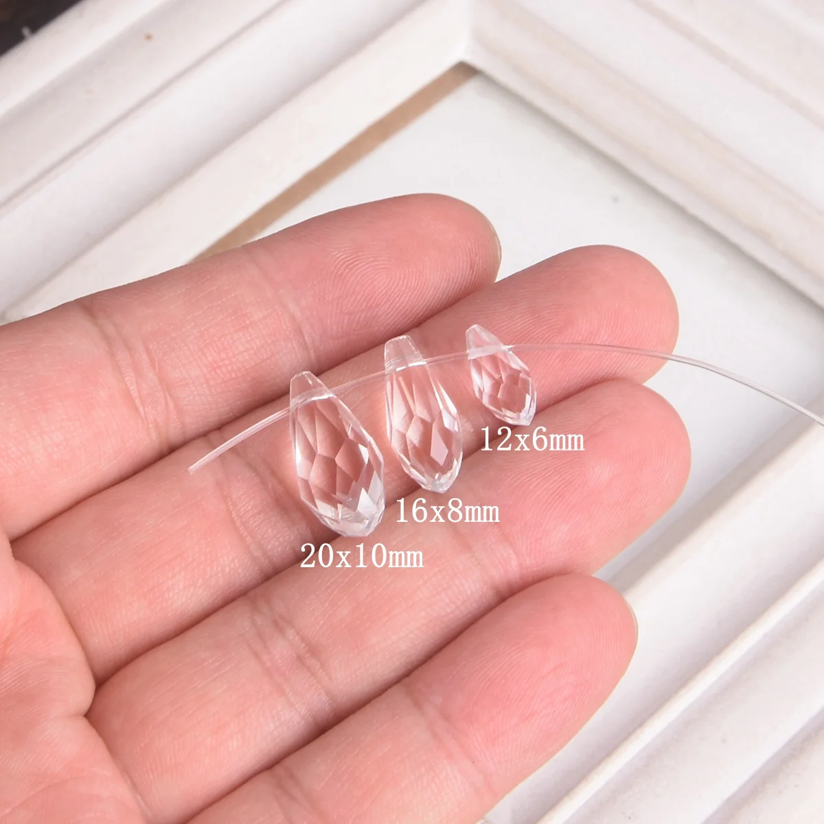 Teardrop Faceted 12x6mm 16x8mm 20x10mm Crystal Glass Top Drilled Loose Pendants Beads For Jewelry Making DIY Crafts Findings