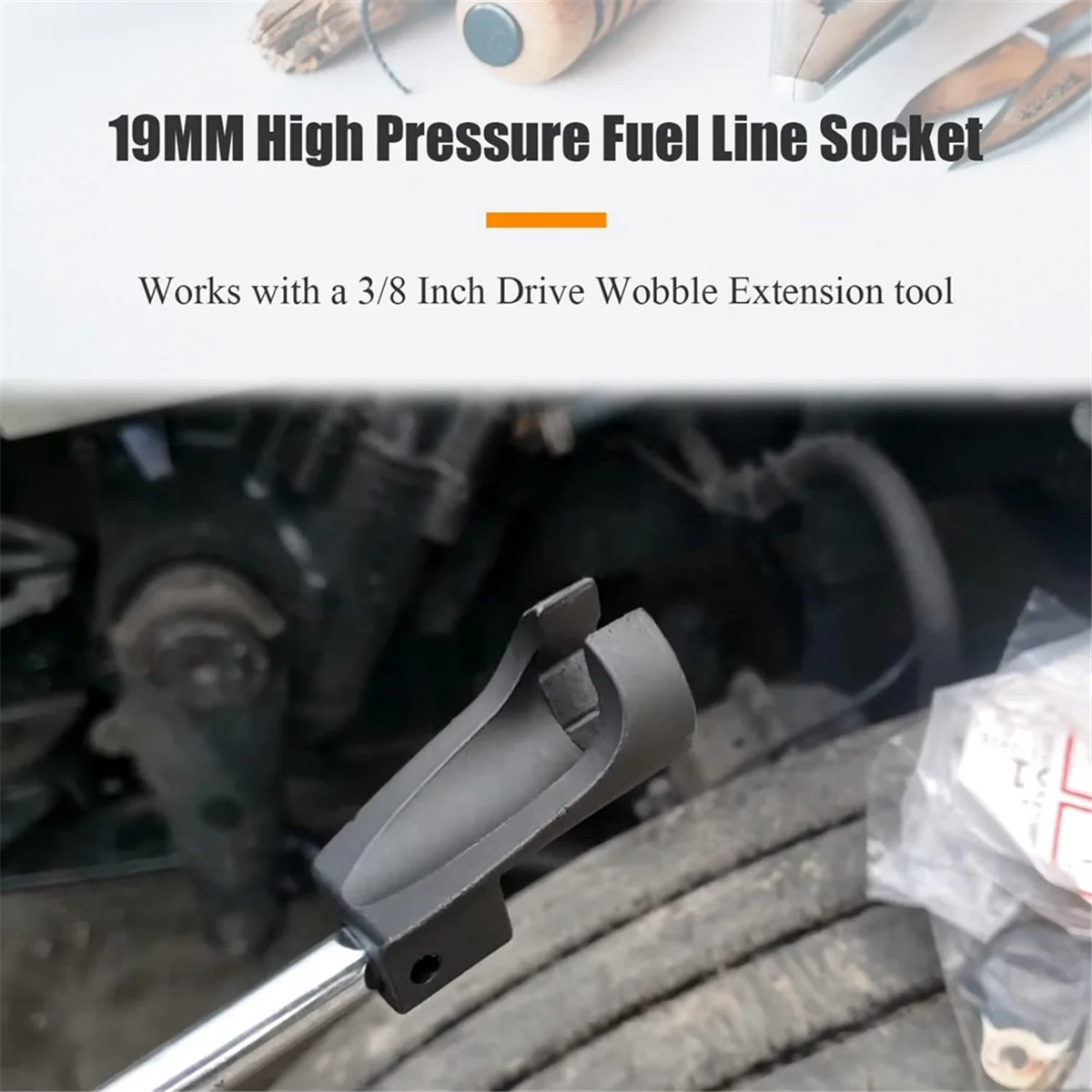 A67F-19MM High Pressure Fuel Line Socket for Detroit Diesel DD13 DD15 DD16,Alternative to W47058090900 (3/8 Inch Drive)