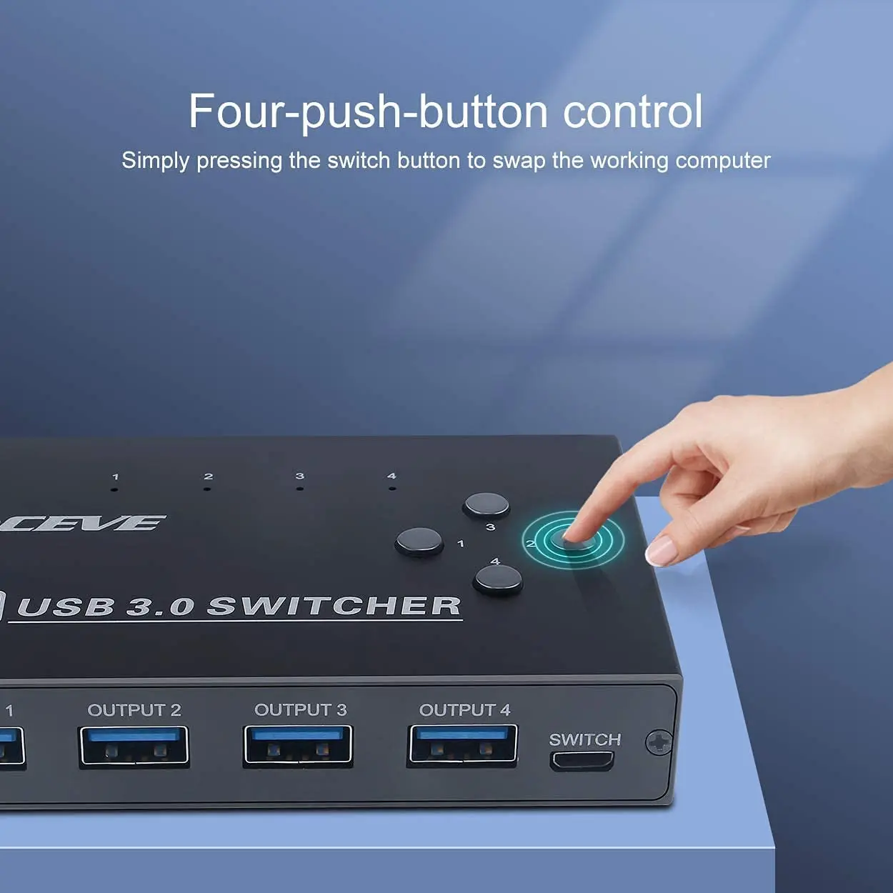 Kceve usb 3,0 switch usb switcher selector 4 computer sharing 4 usb geräte drucker scanner maus tastatur kompatibel mit mac/