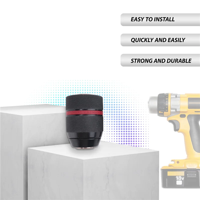 AY03-تشاك مثقاب بدون مفتاح مع محول مفتاح ربط مربع SDS-Plus Shank Hex Shank