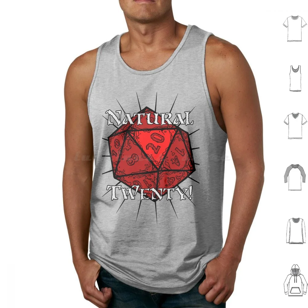 Natural 20! Red Edition Tank Tops Vest Sleeveless And Dnd Adnd Osr Rpg D20 Critical Critical Hit Crit Dice Die