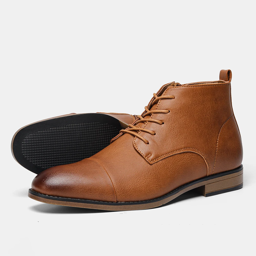 American style men\'s boots 2024 Fashion Brand Comfortable Men\'s Ankle Boots