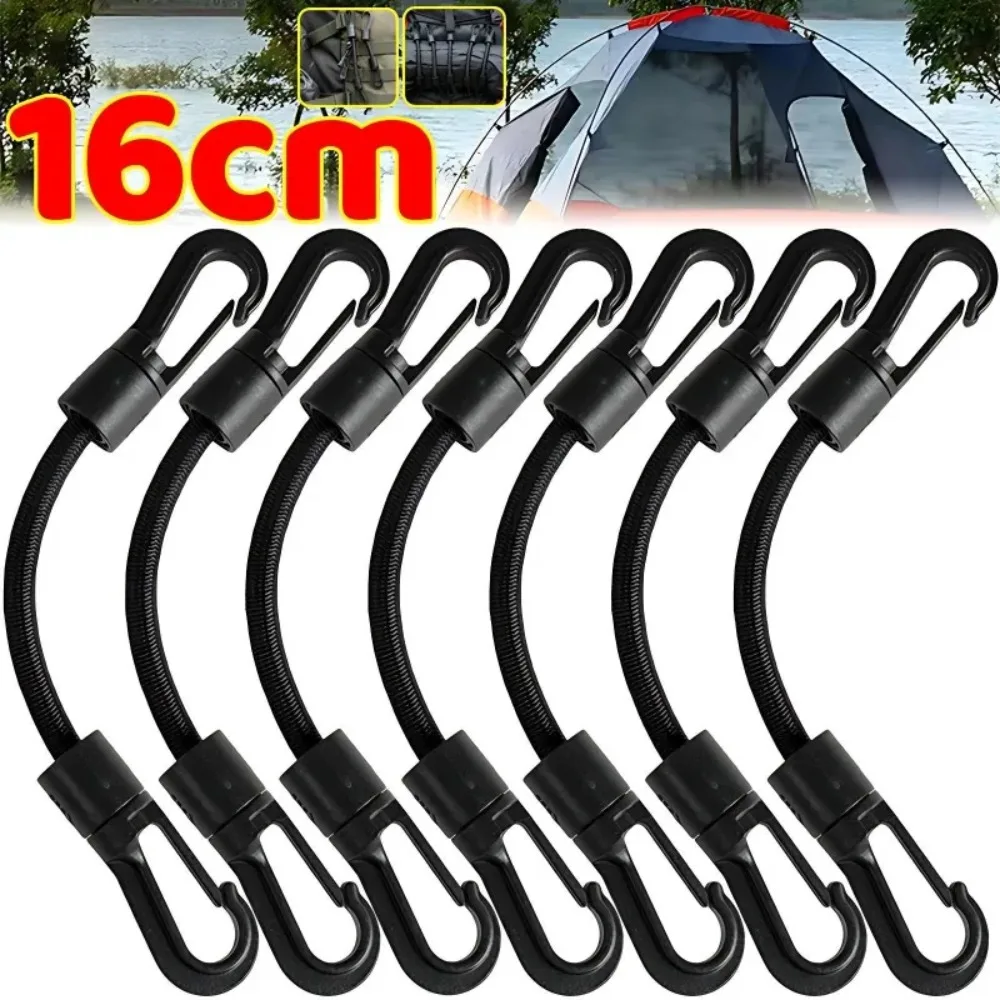 Shock Absorbing Bungee Cord with Hook Heavy Duty Elastic Rope for Car Roof Rack Bike Cargo Camping Tarp Gear Tie Down Strap Clip view 2
