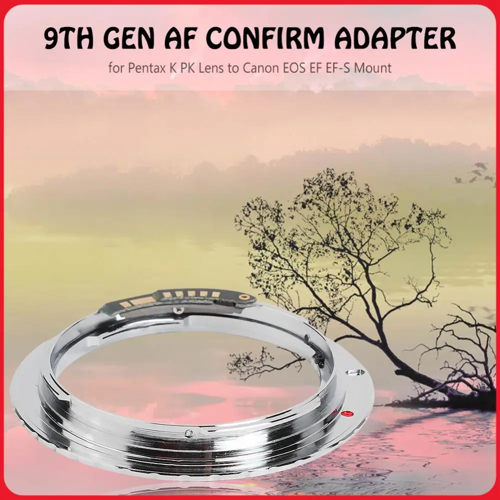 9th Gen AF Confirm Adapter Metal Camera Mount Adapter Ring PK-EOS Lens Converter for Pentax K PK Lens To for Canon EOS EF EF-S