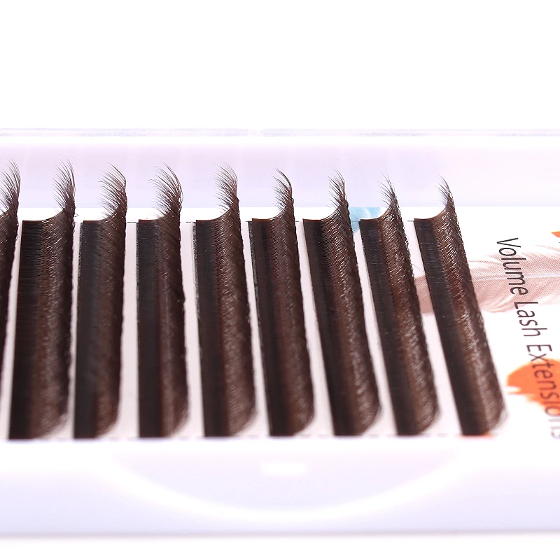 MARIA Brown-pestañas individuales con forma de W, extensión de pestañas de colores, natural, suave, visón negro Real, prefabricadas, voluminosas