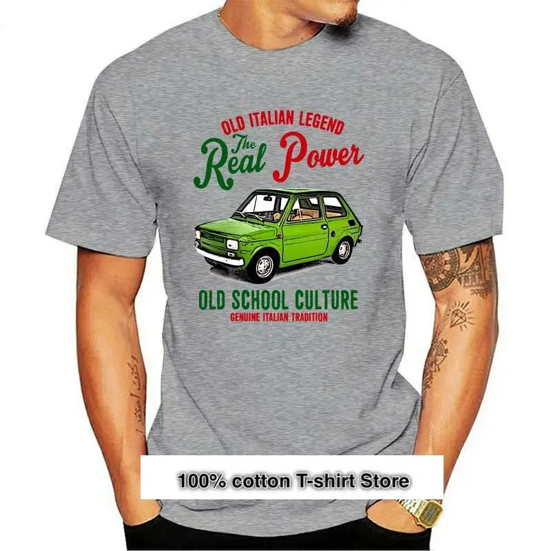 

Camiseta de algodón Vintage para hombre, camisa de manga corta con cuello redondo, italiana, Fiat 2023, 126