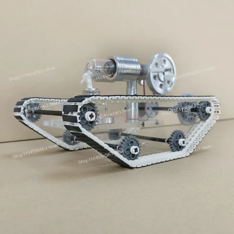 Stirling Engine Tank Car Model - External Combustion Engine with Steam Power & Fan Demonstration