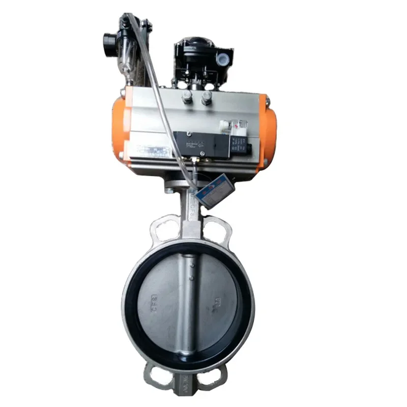 

AT type pneumatic clip type soft seal butterfly valve with triple automatic control valve D671X-10