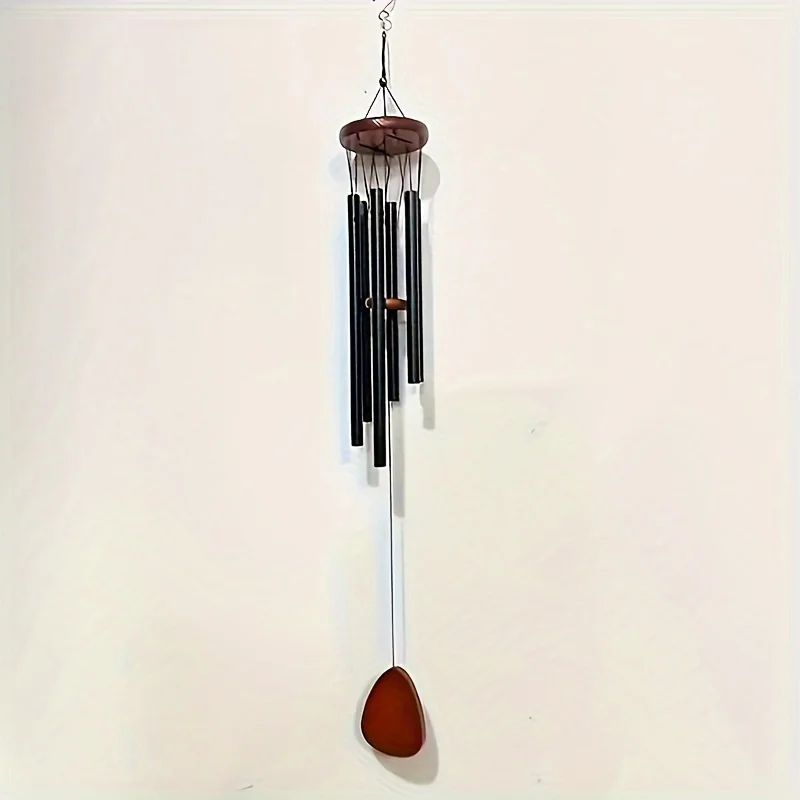 1pc, 26 Inch Dark Toned Aluminum Wind Chime-a Soothing Outdoor Decoration for Porch And Garden,Weather Resistant, Easy to Hang