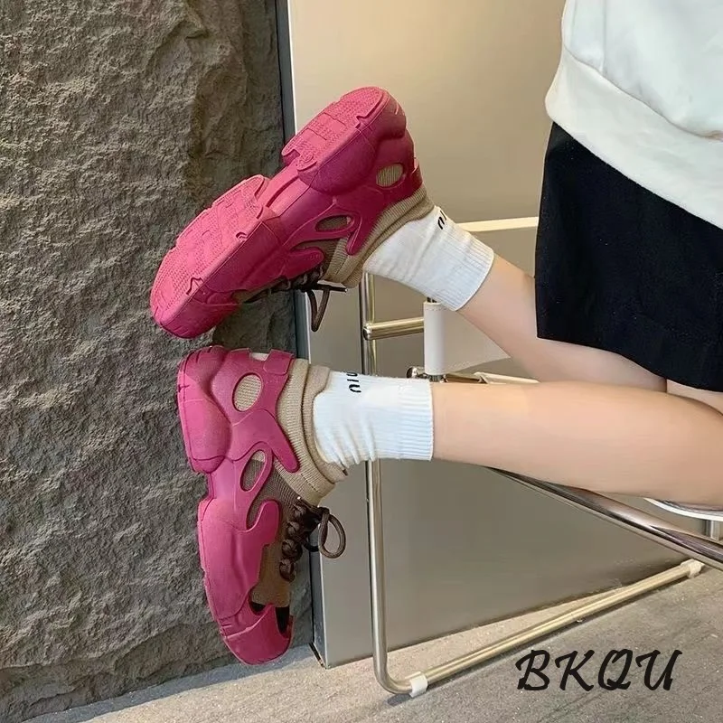 BKQU New Dopamine Socks Shoe Women 2024 Spring and Autumn Soft Sole Anti-slip Shock Absorption Light Yoga Jump Rope Sports Shoes