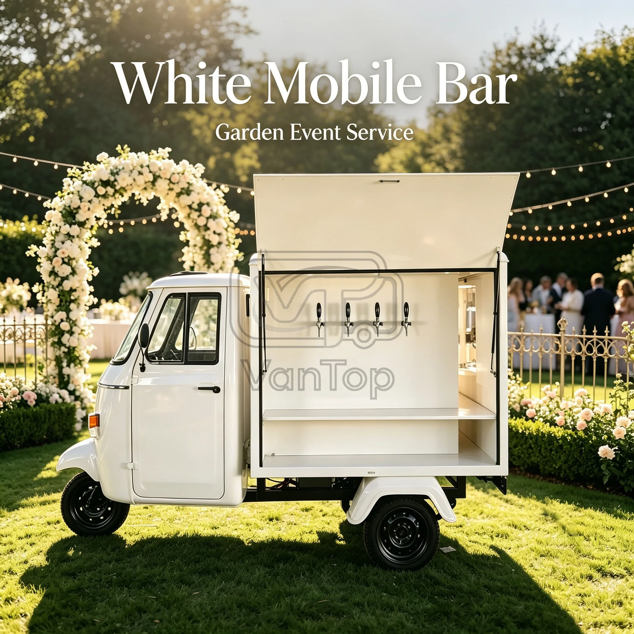 Custom 3 Wheels Mobile Beer Bar Truck Mobile Drink Cart With Beer Tap Wedding Event Mobile Cocktail Food Truck