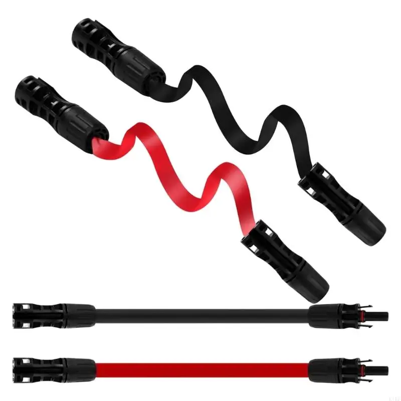 Solar Extension Cable Set with Flat 2-Wire Cable, 42 Connector Wire for Roof Array Wiring and Outdoor Link Use Daily K1KF