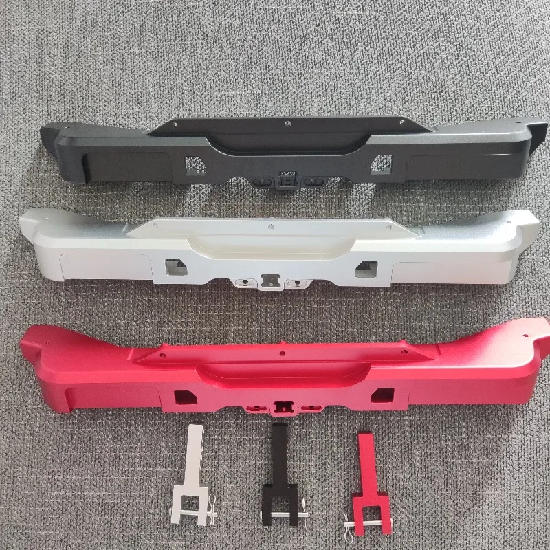 For 1/7 RLAARLO MK07 RC Crawler CNC Aluminum Rear Bumper With Fixed Beam & Tow Hook,Support Camping Trailer Upgrade Parts