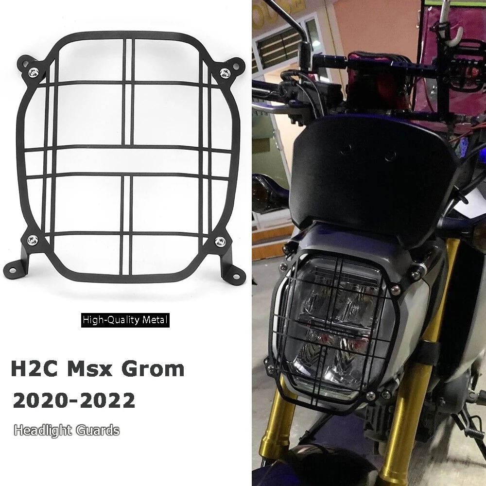 New Motorcycle Headlight Guard Protector Lens Cover Accessories Black For HONDA H2C Msx Grom 2020 2021 2022 H2C MSX GROM