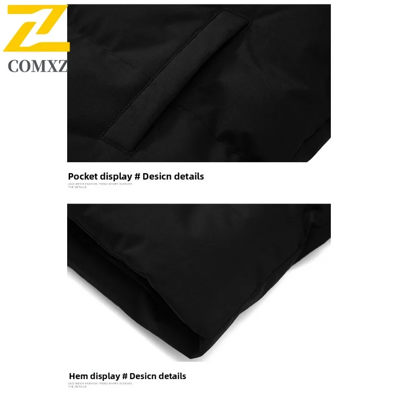 COMXZ Men Outdoor Windbreaker Winter Waterproof Windproof Cotton-Padded Coat Casual Streetwear with Thermal Lining  Long Jacket