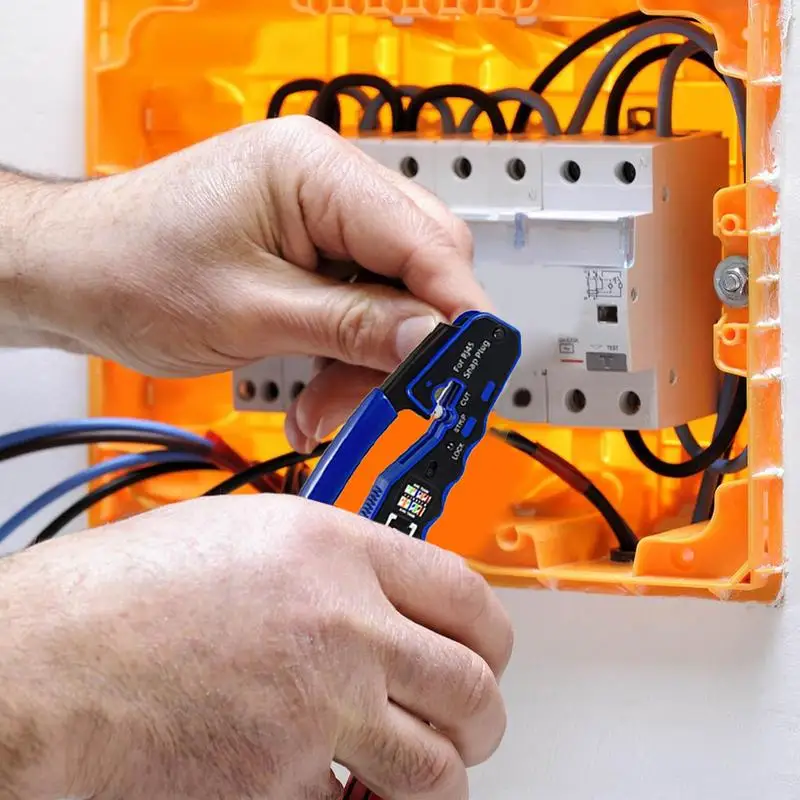 Ethernet Crimping Tool Kit Professional Ethernet Stripper Ethernet Cable Tool Kit High Compatibility Pass Through Crimper