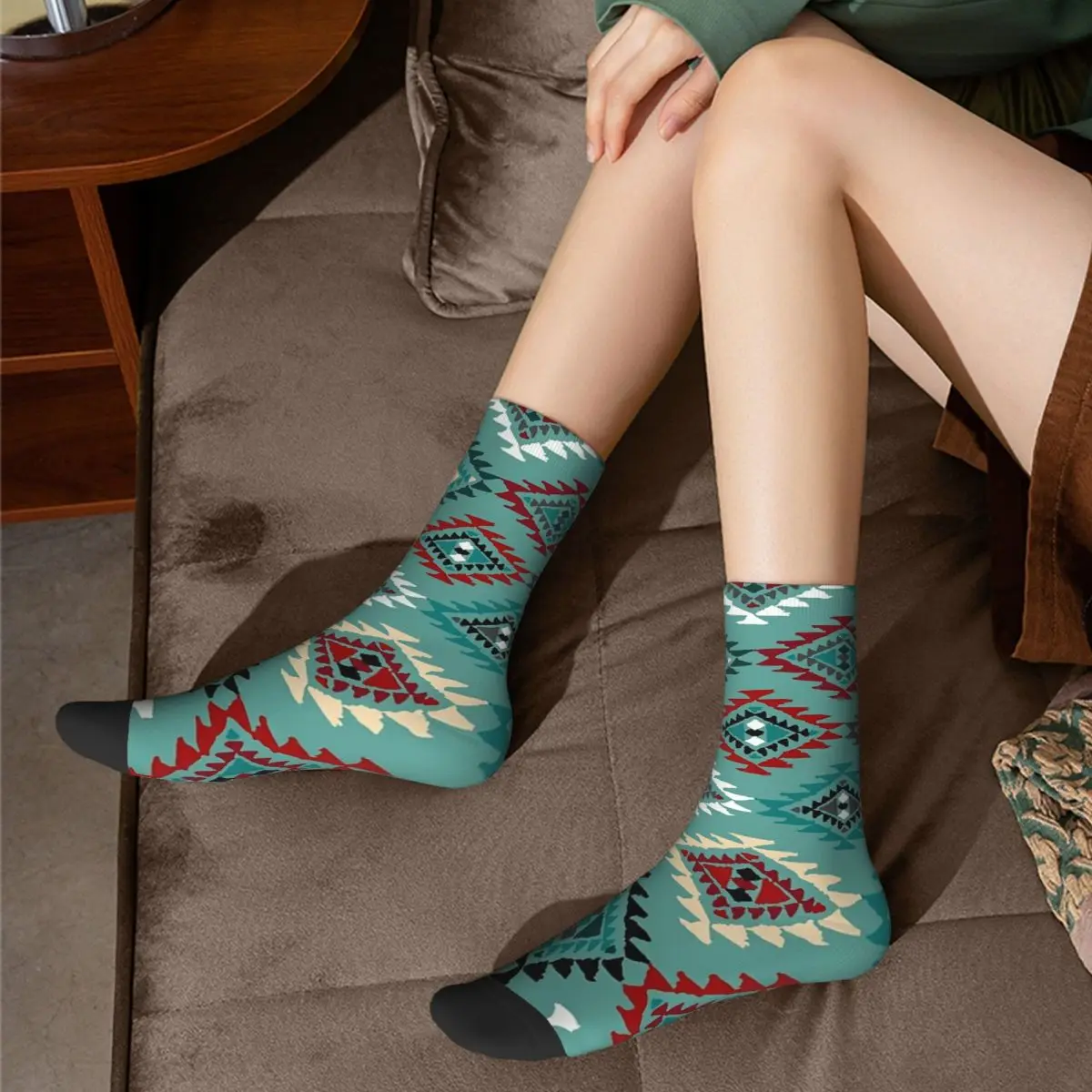 جوارب Navajo بنمط أمريكي أصلي، جوارب Harajuku فائقة النعومة، جوارب طويلة لجميع المواسم، إكسسوارات لهدايا عيد الميلاد للجنسين
