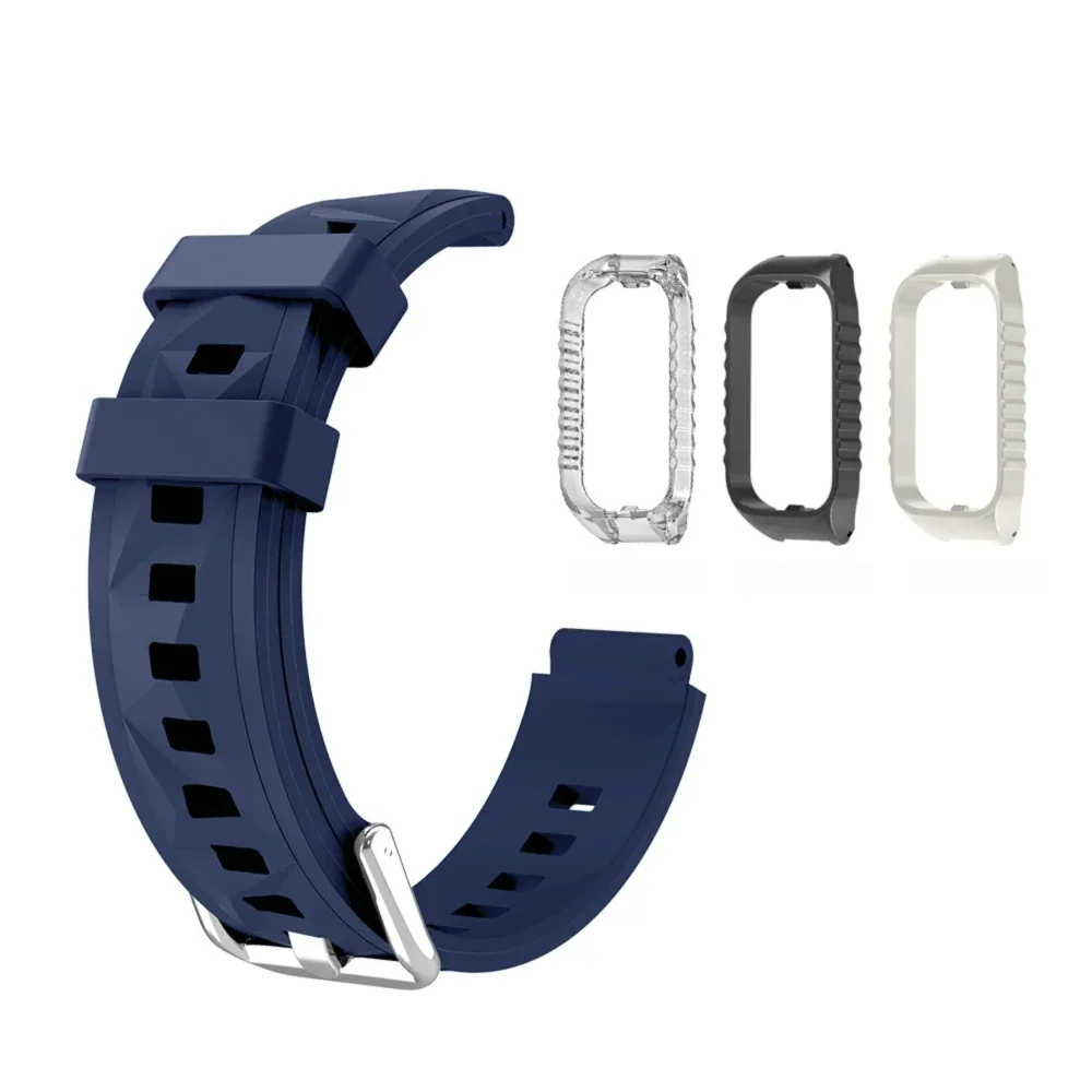 

TPU Case + Strap For Redmi Band 2 3 Bracelet Ice Crystal Diamond Pattern Breathable Replacement Sport Band Watch Accessories