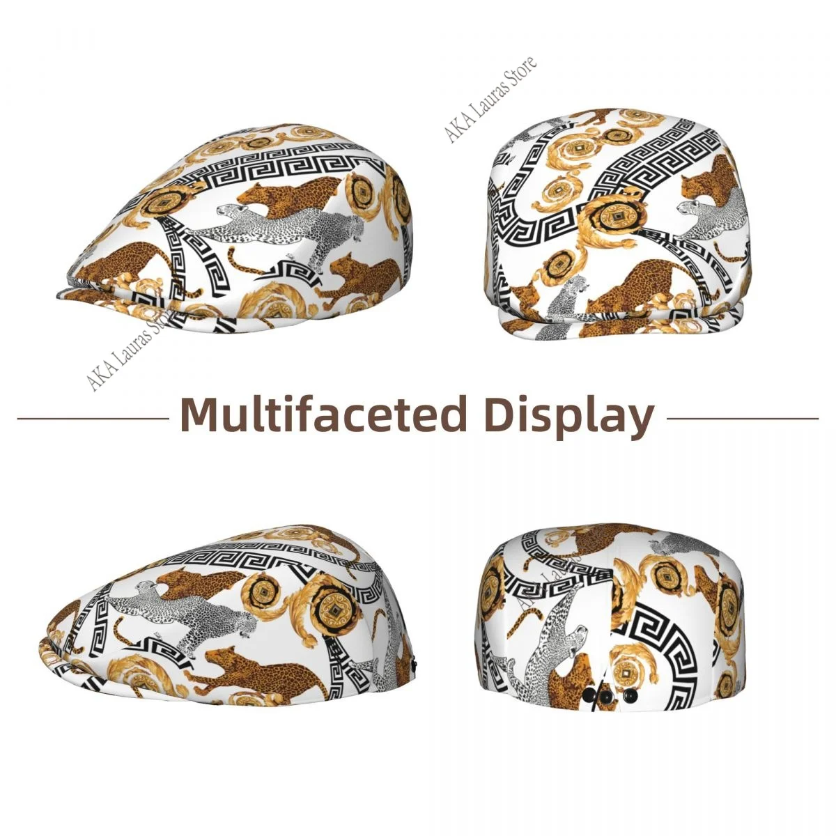 Winter Hat Male Berets Golden Baroque Chains HJat for Women