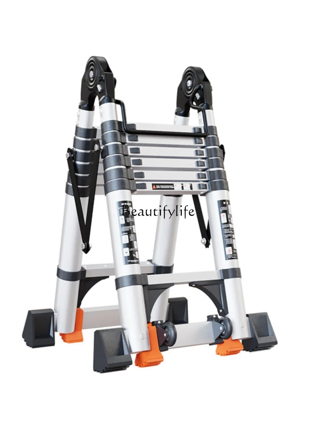 

yj4Thickened Aluminum Alloy Multi-Function Telescopic Trestle Ladder Lifting Folding Stair Bamboo Ladder