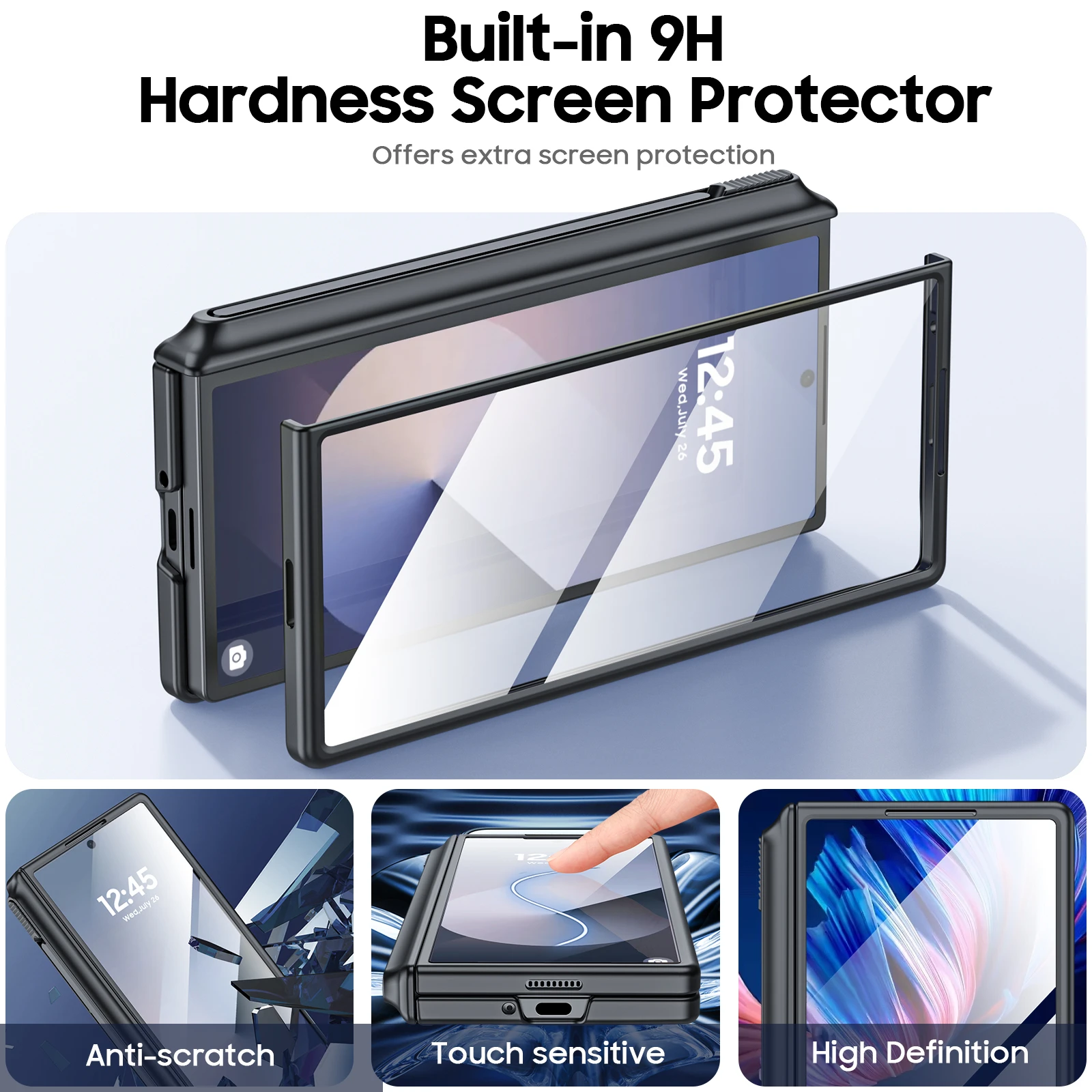 for Galaxy Z Fold 6 Phone Case Invisible S PEN Base Bearing Protection Integrated Protective Film Anti-Fall Protective Cover