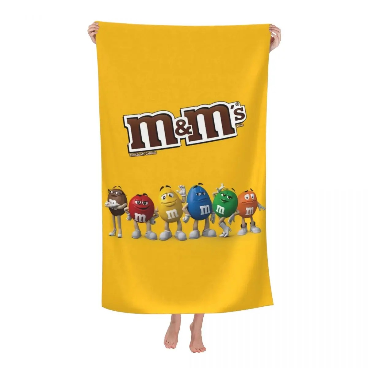 

Custom Double-MM Chocolate Beans Beach Towel Quick Drying Cartoon Candy Chocolate Super Soft Microfiber Shower Sauna Towels