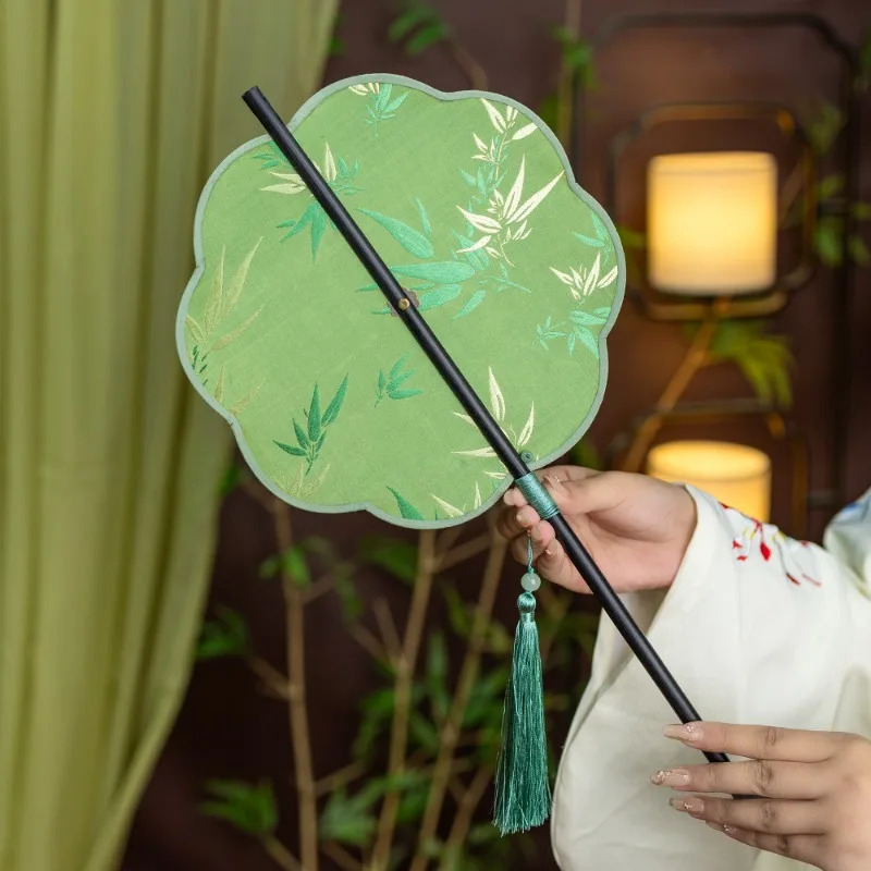 For ancient style arrow bamboo waist fan Chinese style tassel can be rolled and folded classical portable waist fan