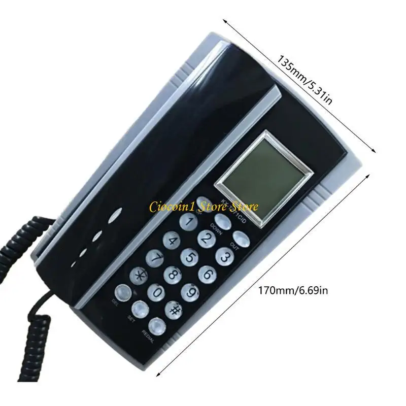 A3PC KX~071 Corded Telephone with LCD Display Landline Phone Support Wall Mount and Desktop Telephones LCD Display and Redail
