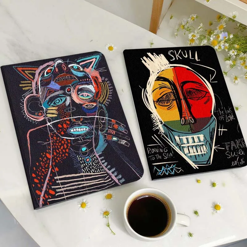 Cartoon Abstract Face Art Gift Tablet Case For Huawei Honor MatePad MediaPad Air 5 6 7 11 V6 V7 V8 V9 X9 X8 T10 T10s C5e T5