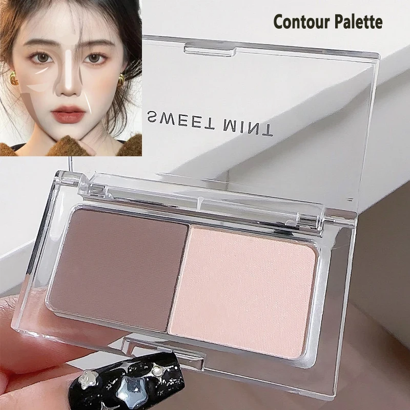 Two-color Bronzer Matte Highlighter Contour Palette Contour Powder Waterproof High Gloss Eye Nose Shadow Brighten Korean Makeup