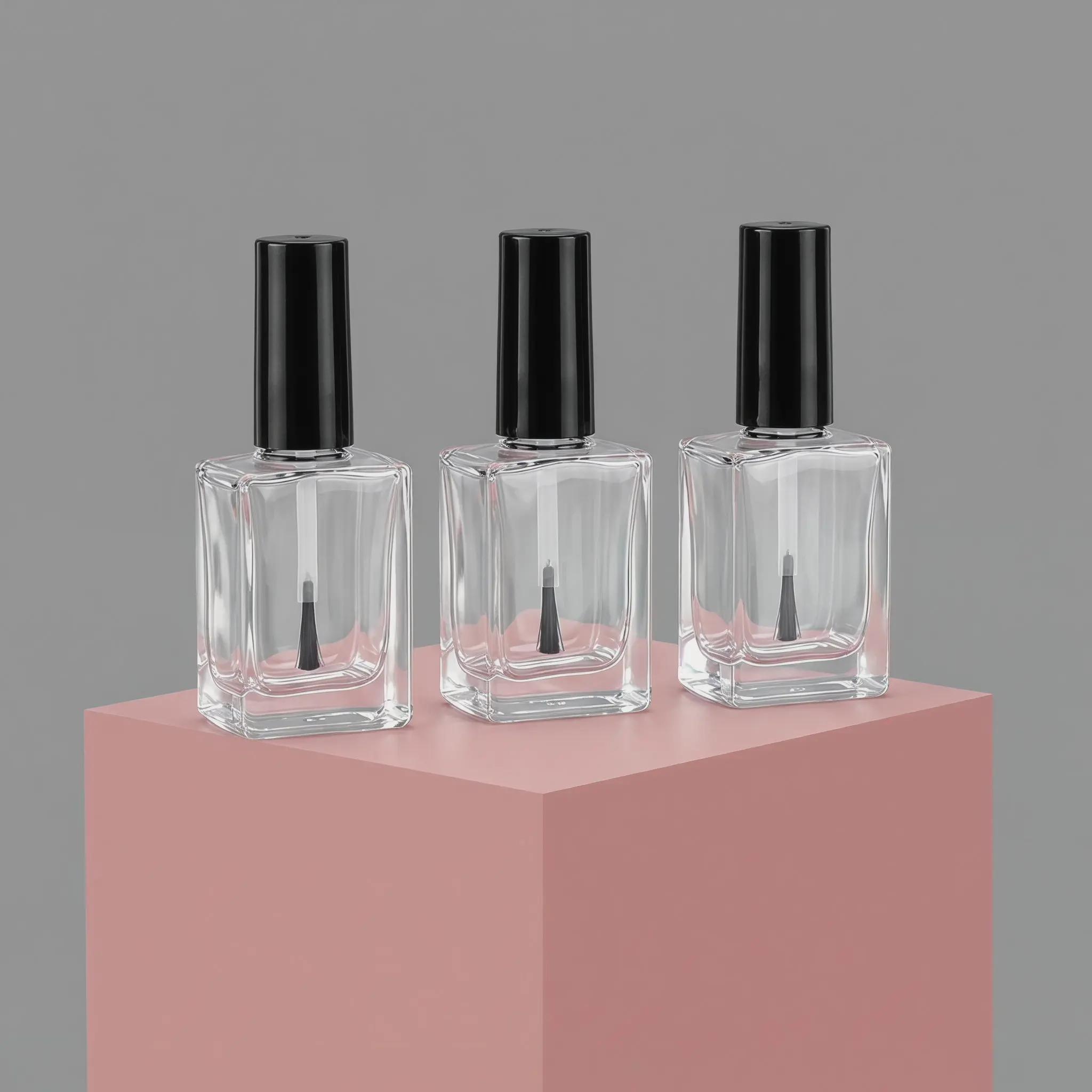 20Pcs Refillable Nail Polish Bottles Flat Design Leakproof Lightweight Nail Varnish Container for Cuticle Oil Gel Polish Mixing