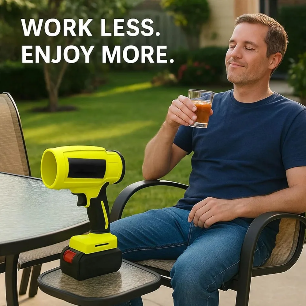 Cordless Leaf Blower with Turbo Jet Technology: Powerful Mini Handheld Air Duster for Yard and Patio Cleaning