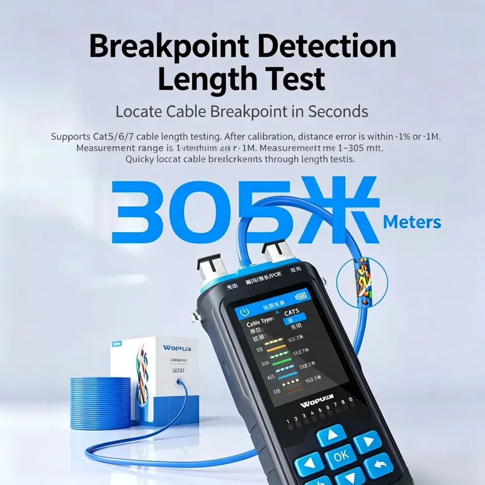 Wire locator network cable detect patrol instrument red light pen optical power meter IP electric pen single-ended crimping POE