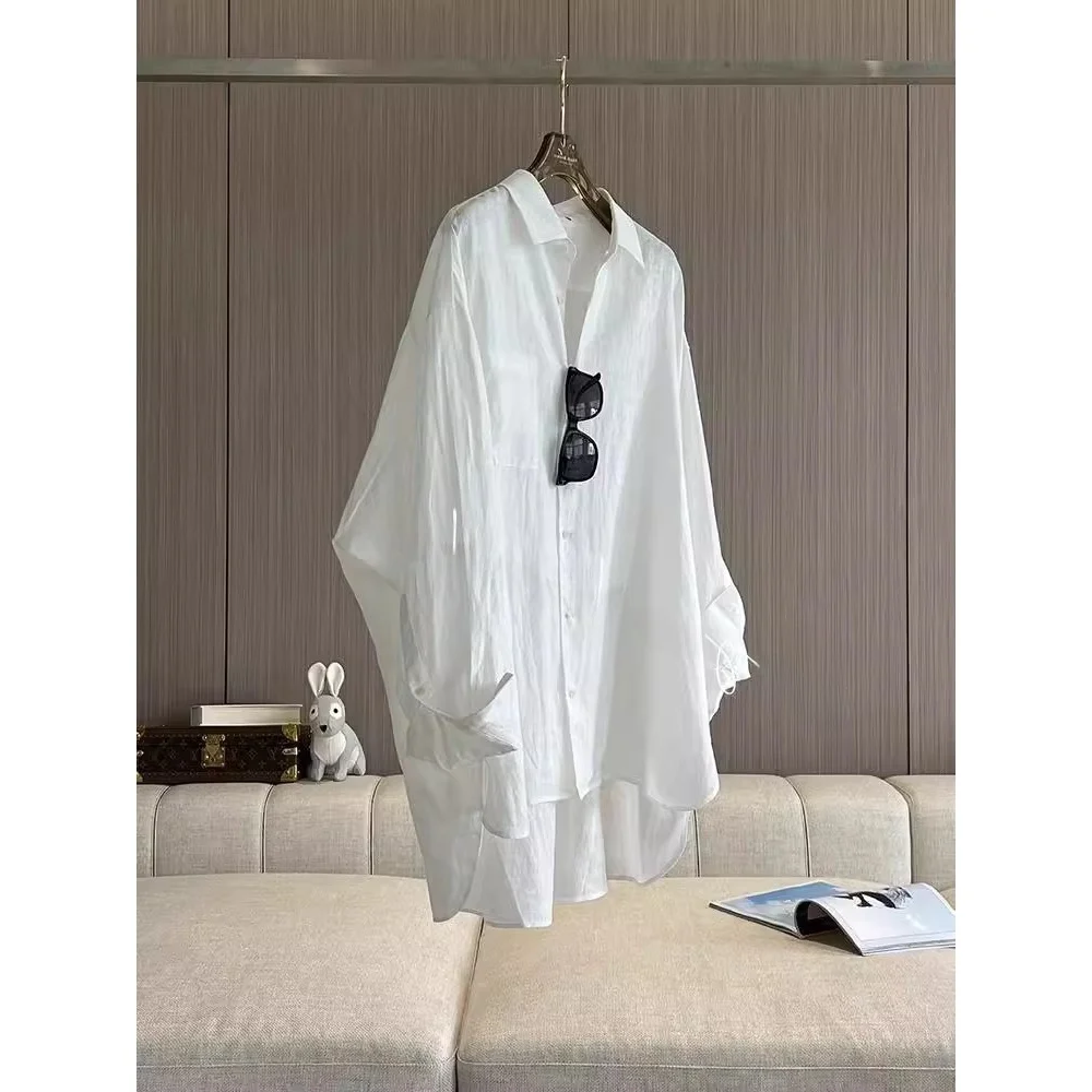 

Loose Men's White irt Cool Artistic Sle Oversize Design Korean Version Drifting Autumn Winter 300 Pou Polyester Fabric