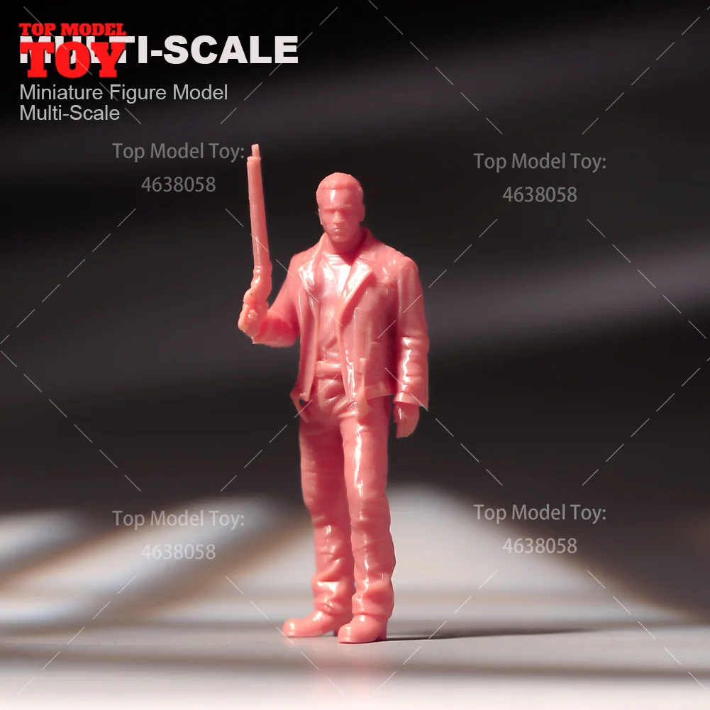 Malowane miniatury 1/24 1/64 1/43 1/87 trzymające pistolet na prawą rękę Męska scena Figurka Lalka Niepomalowany model do pojazdów samochodowych