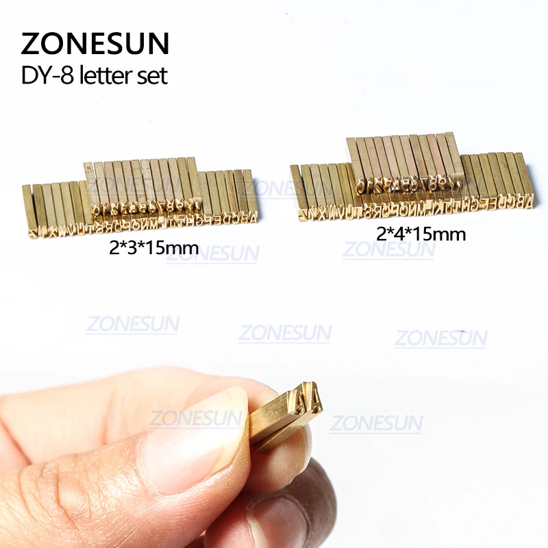 ZONESUN Custom Mold DY-8 letter Set Copper Number Alphabet Symbol stamping Customized Letter for code printing machine