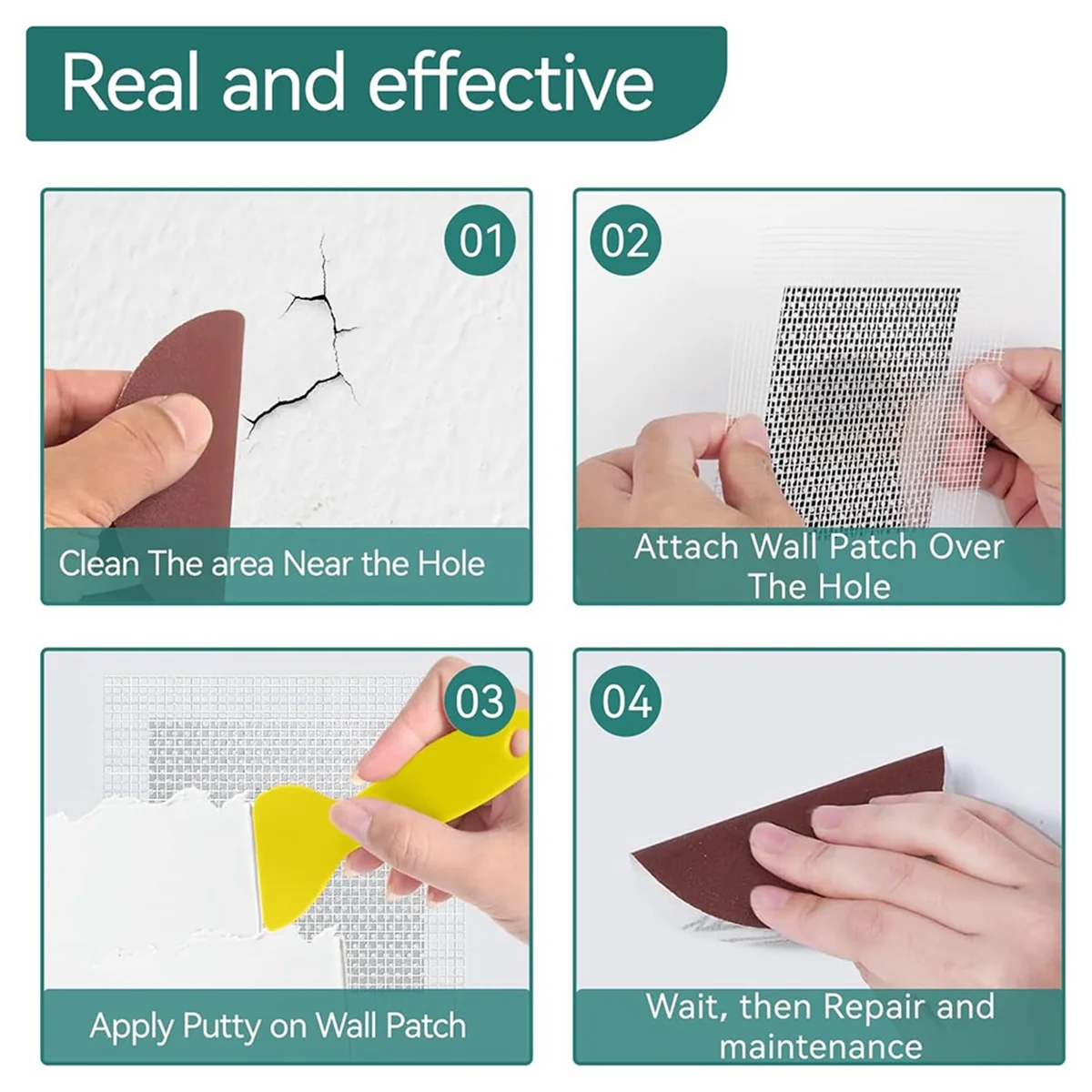 18PCS Aluminum Fiber Mesh Spackle Wall Repair Patch Kit In 2/4/6/8-Inch Sizes For Wall Fixing