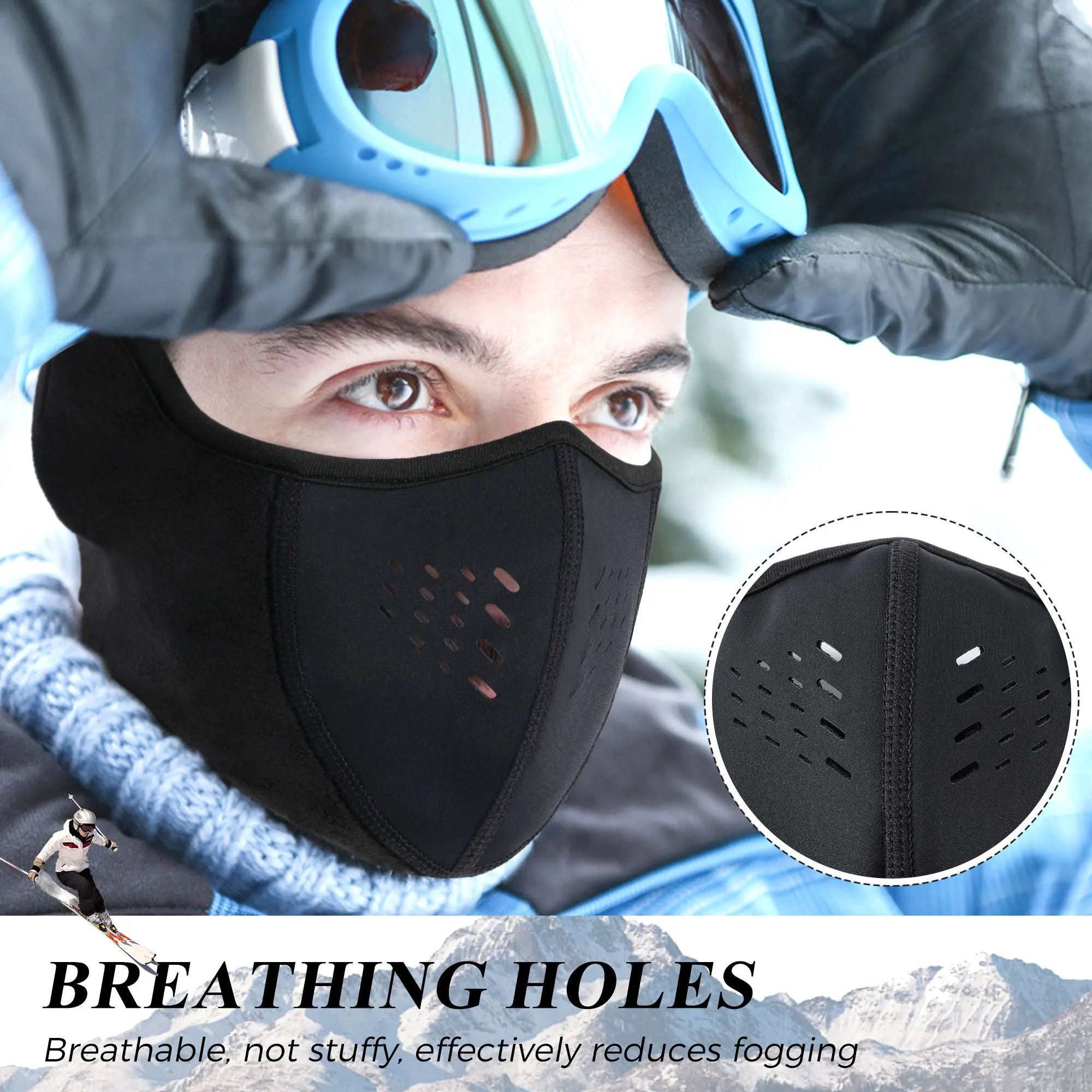 Ski Mask Sports Face Cover Breathable Warmer Face Mask Winter Sports Gear for Skiing Snowboard Running Riding Cold Weather Sport