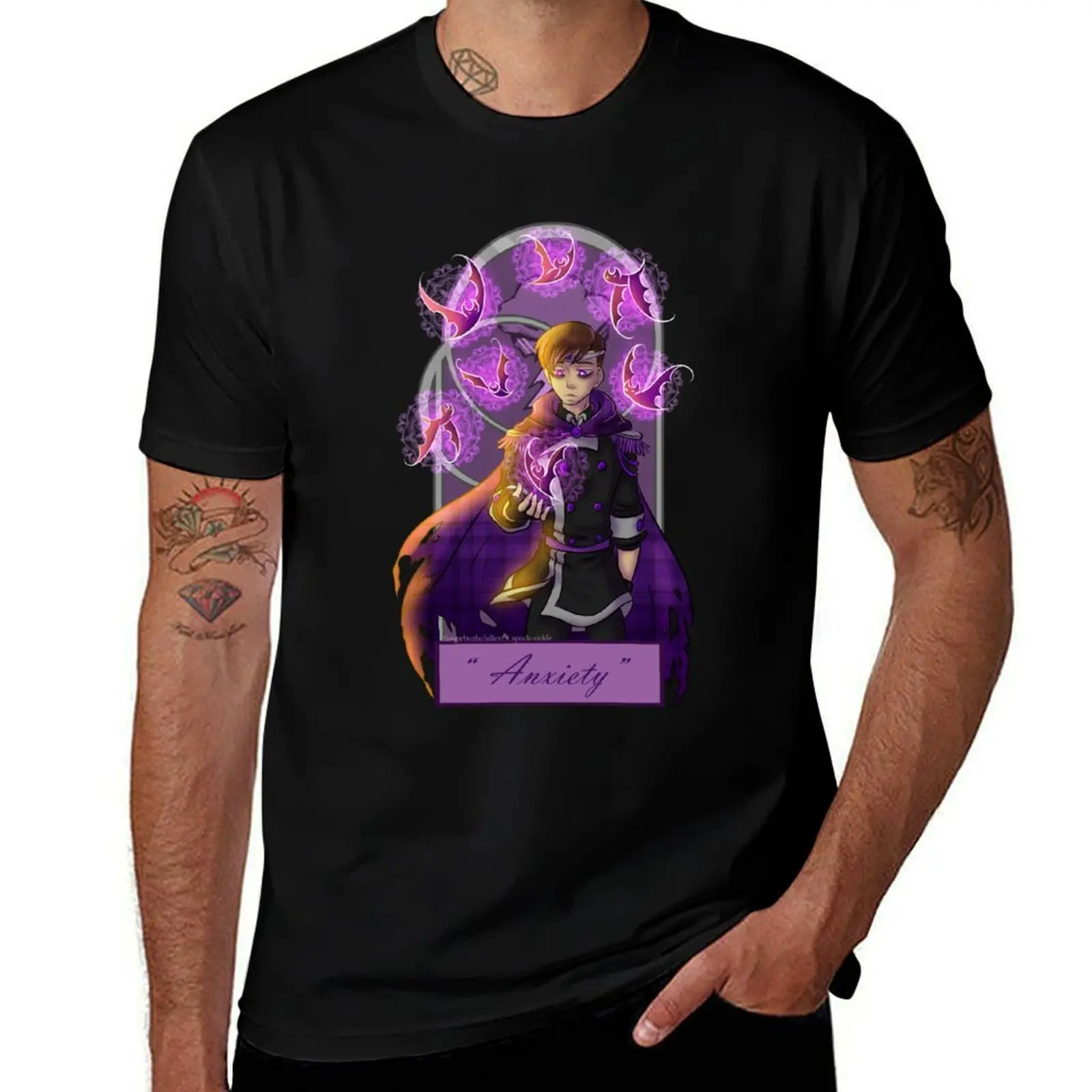 Royal Sides- Virgil Sanders : Shadow Bats T-Shirt Simple Casual Short Sleeve Cotton T-Shirt