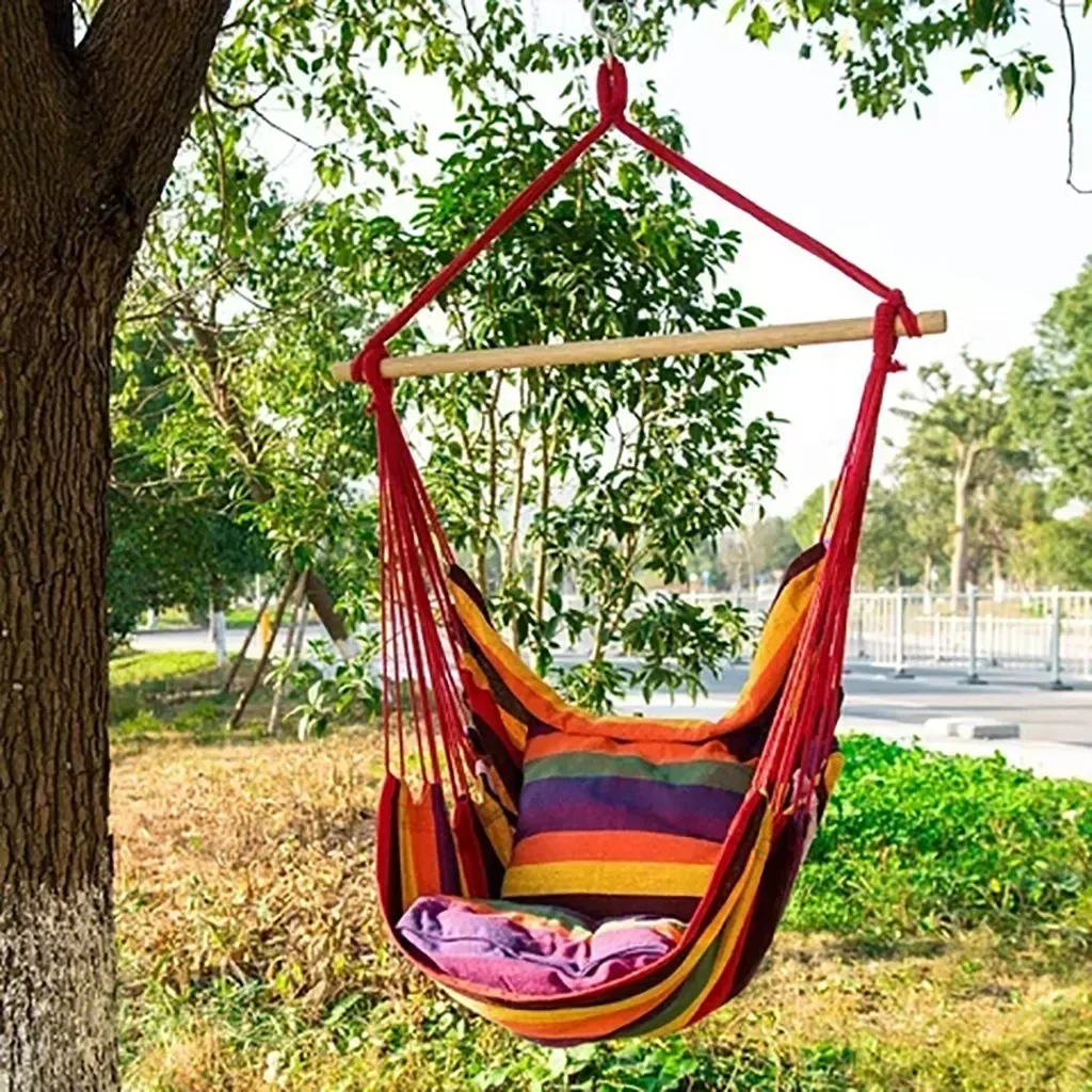 2023 Camping Hammock Canvas Bedroom Hanging Chair Adults Kids Indoor Portable Relaxation Thickened Outdoor Swing Travel Camping