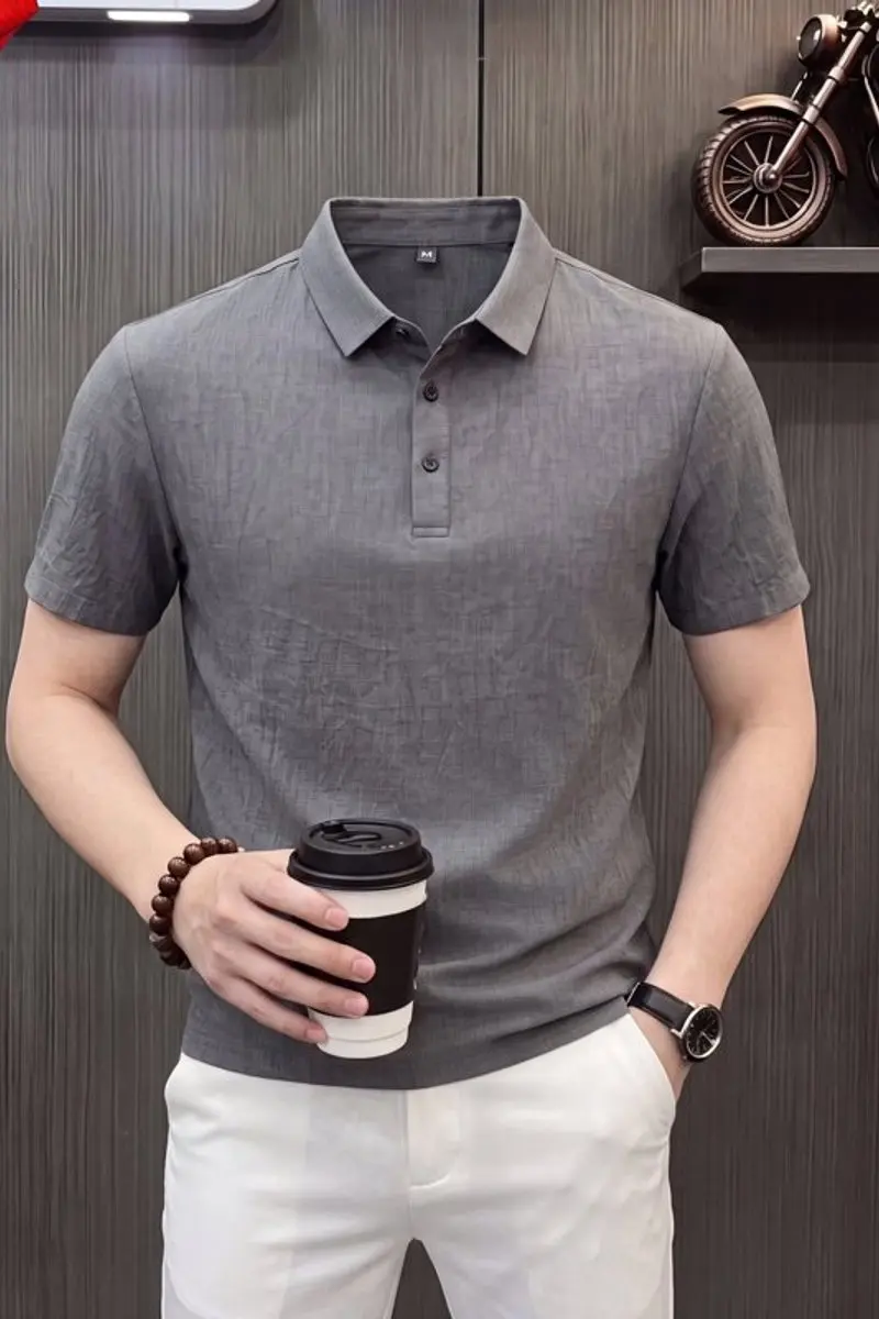 2026 Summer Men's Fashion Casual Short-Sleeved T-Shirt Versatile Top - Polo Shirt