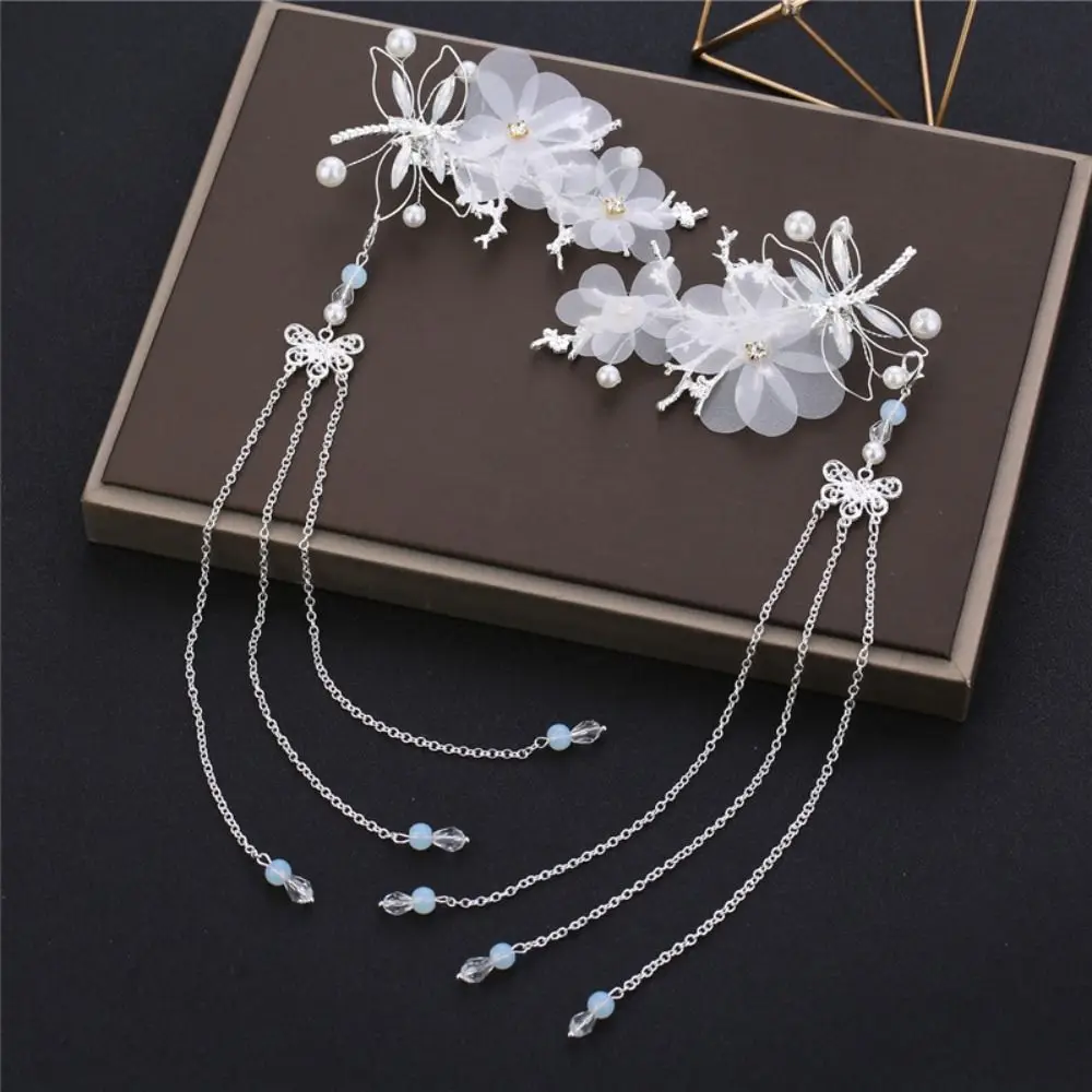 Charming Alloy Chinese Decorative Hair Clip Multicolor Chinese Style Ancient Hairpins Butterfly Shaped Tassel Headwear