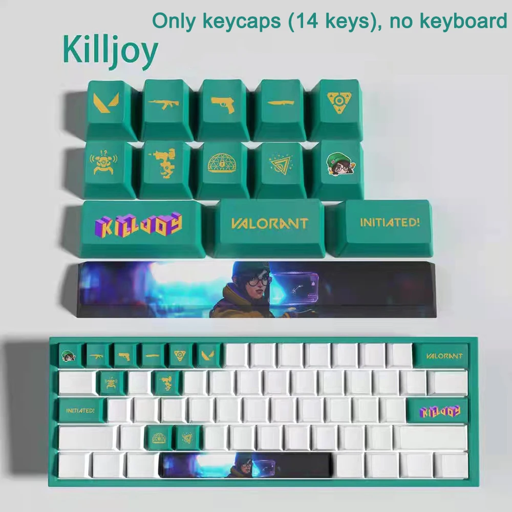 

Valorant keycaps 14 keys Deadlock Harbor Jett Viper Brimstone Sova OEM Profile Mini Set PBT Dye Sublimation Keycap For Mx Switch