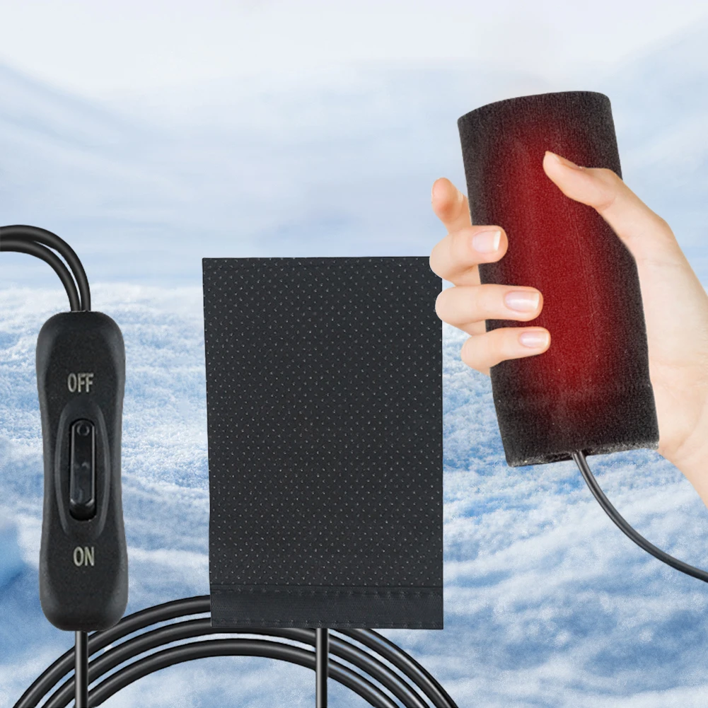 12 فولت USB دراجة نارية التدفئة غطاء المقود 3 التروس ساخنة Handgrip تسخين كهربائي غطاء مقبض دراجة نارية الملحقات #2