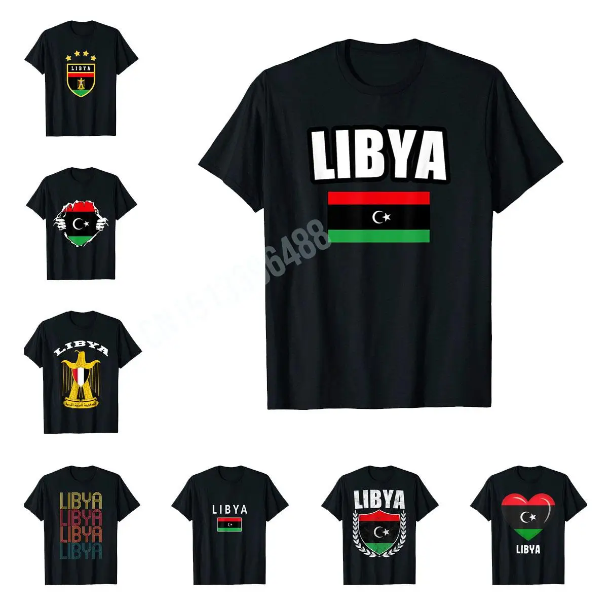 More Design Libya Libyans Tee Flag Souvenir GiftT-Shirt For Men Women T Shirt Tops Cotton Tees