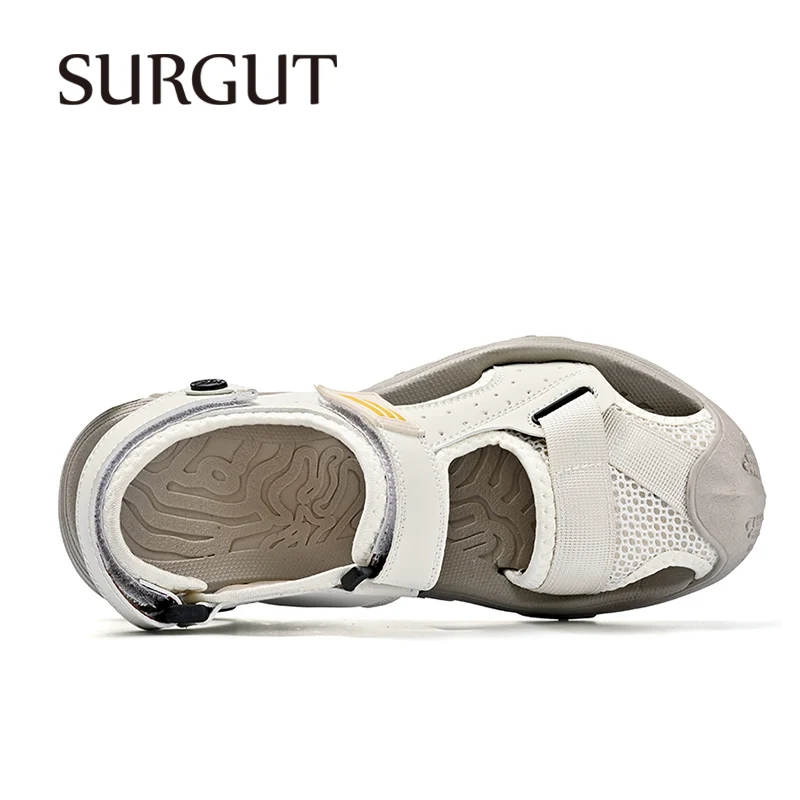 SURGUT Summer Men's Sandals Soft Comfortable Spandex Fabric Light Weight For Cross-Country Size 39-45