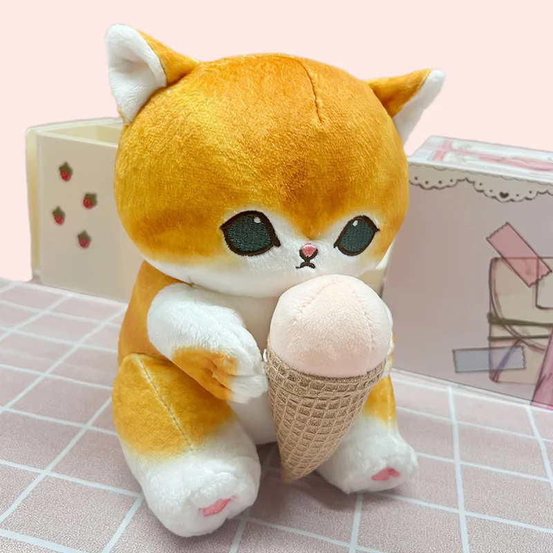 Original Mofusand Shark Cat 20cm/10cm Soft Stuffed Plush Doll Kawaii Animal Plushie Ice Cream Cat Cute Children Gift Plushie Toy